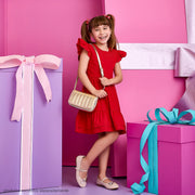 Vestido Infantil Pampili Evasê em Camadas Vermelho