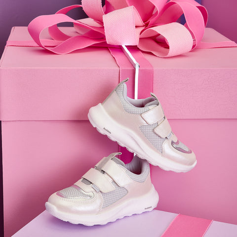 Tênis Infantil Feminino Bubble Fios de Brilho Branco