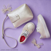 Bolsa Feminina Pampili com Laço de Renda Branca