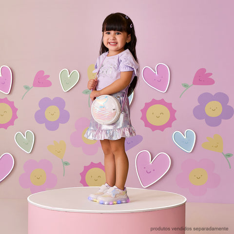 Bolsas de Led Infantil Feminina com Cauda de Sereia Branca