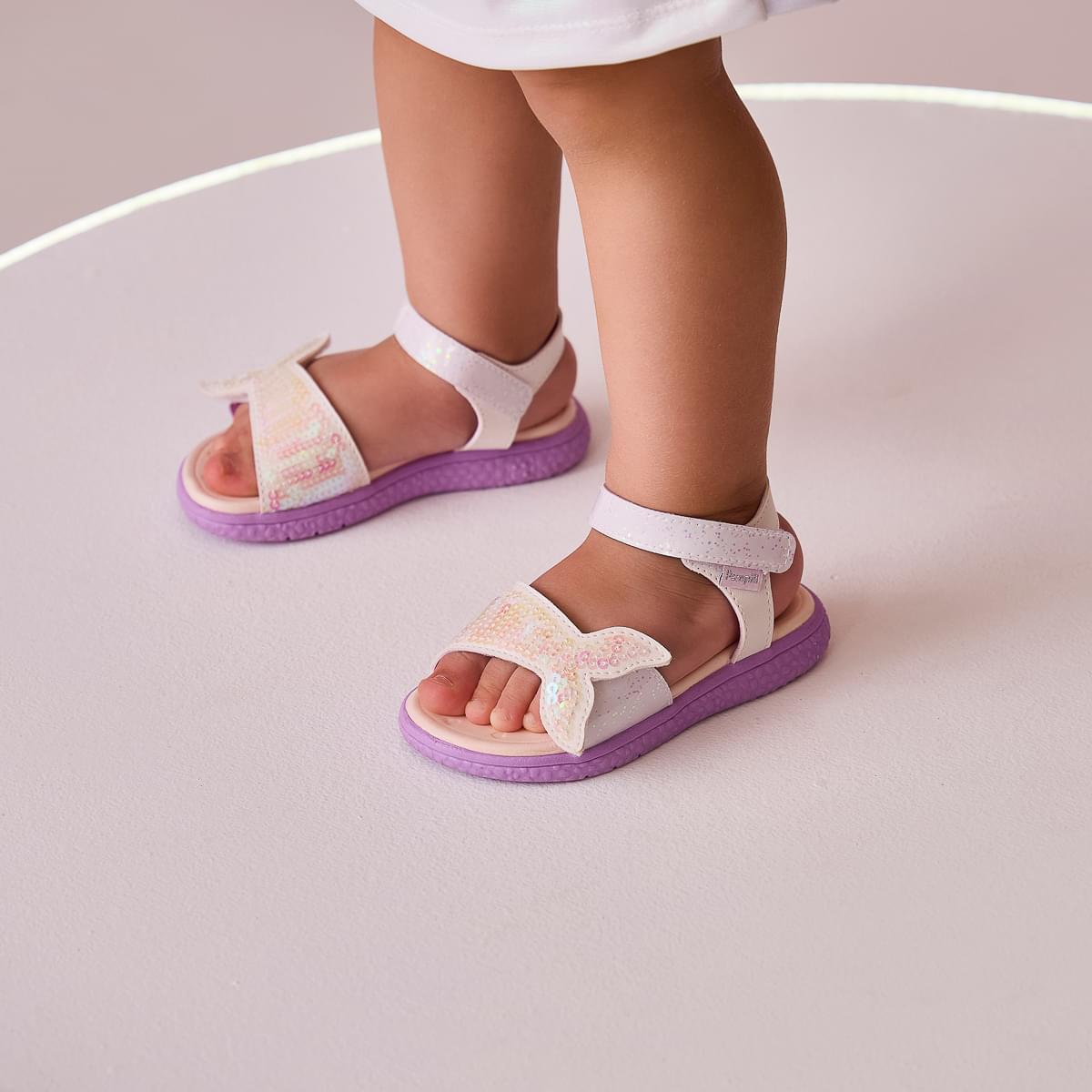 Sandália Infantil Pampili Bia Cauda de Sereia Branca