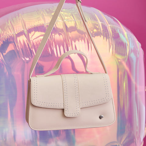 Bolsa Feminina Pampili Mini Strass Off White