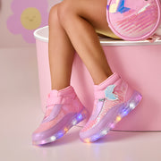 Tênis de Led Infantil Liz Luz Cauda de Sereia Rosa