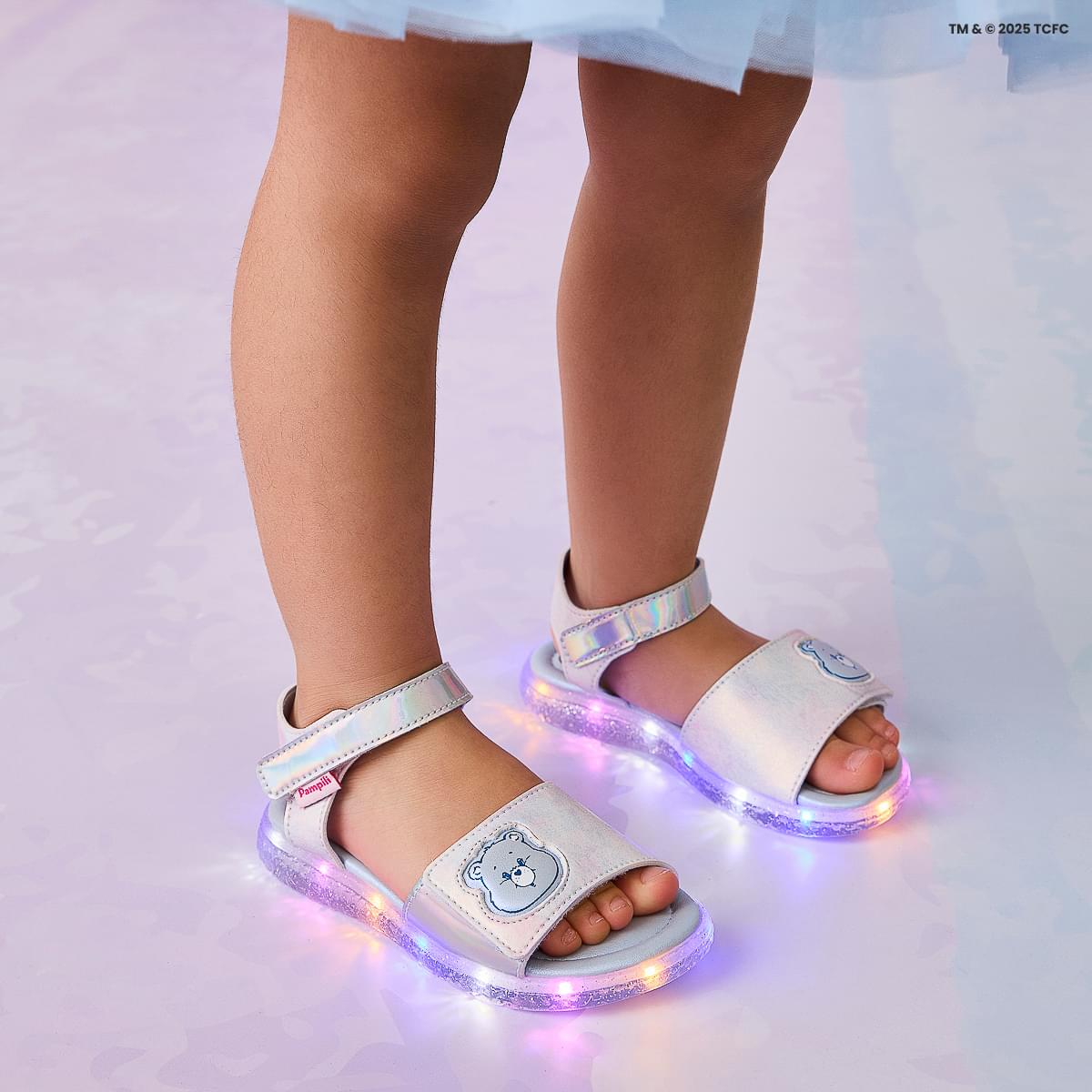 Sandália de Led Infantil Pampili Mini Ursinhos Carinhosos Azul