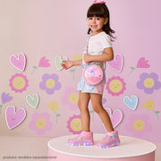 Bolsas de Led Infantil Feminina com Cauda de Sereia Rosa