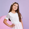 Camiseta Infantil Pampili Be Kind Flor Strass Off White