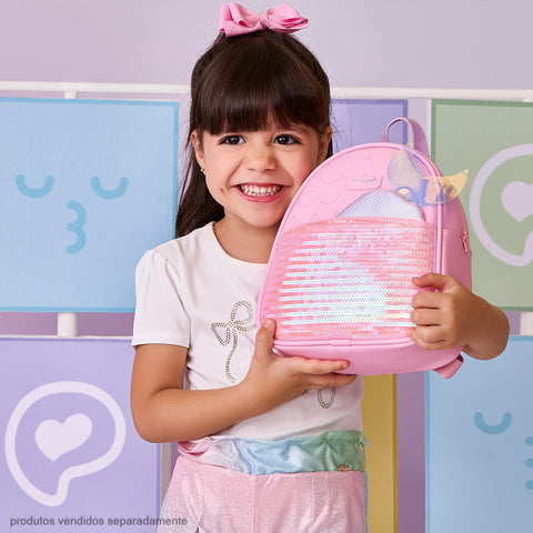 Mochila Infantil Pampili Cauda de Sereia Rosa