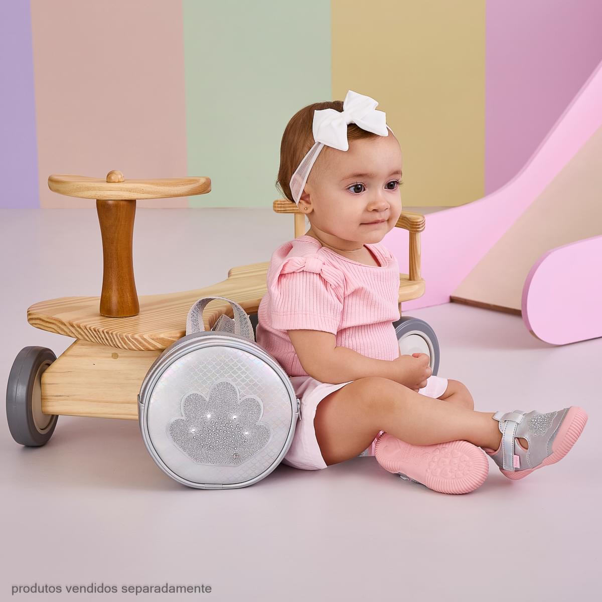 Bolsa de Led Infantil Pampili Concha Prata