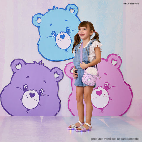 Bolsa Tiracolo Infantil Pampili Ursinhos Carinhosos Lilás