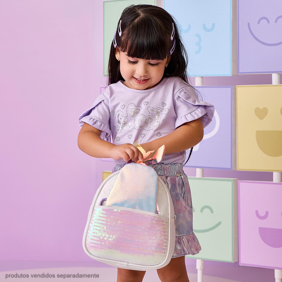 Camiseta Infantil Pampili Sweet com Babados Lilás