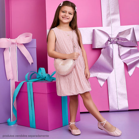 Sapatilha Infantil Pampili Ballet Brilho Rosa Claro