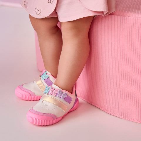 Tênis Infantil Pampili Yuyu Borboletas Branco Colorido