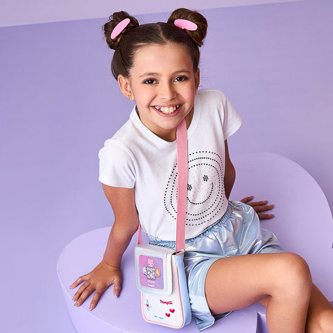 Bolsa Tiracolo Infantil Pampili Game Pamps Holográfica Colorida