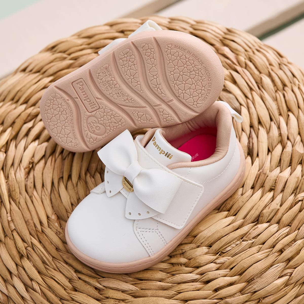 Tênis Infantil Pampili Sophie com Laço Branco