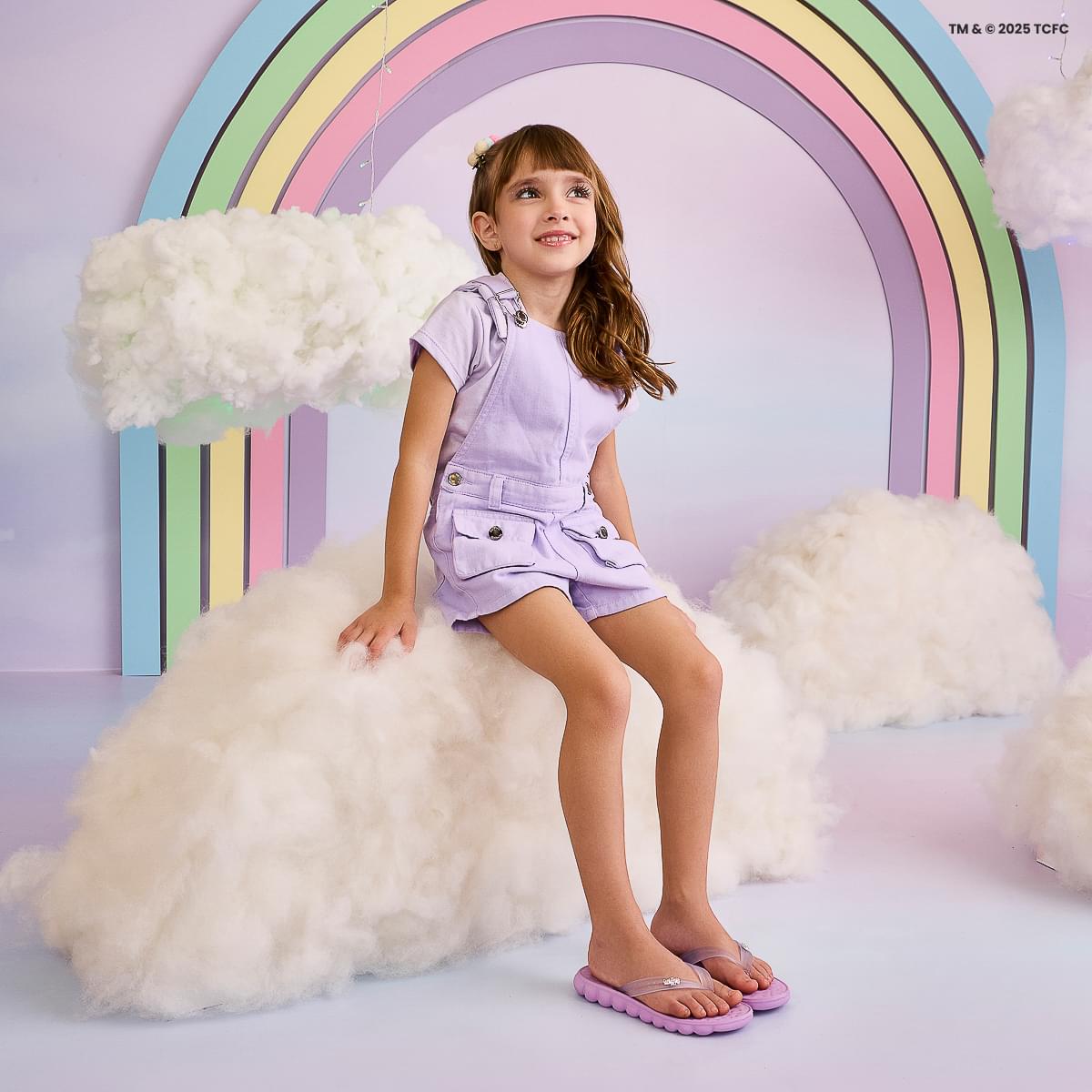 Chinelo Infantil Pampili Puffly Ursinhos Carinhosos Lilás