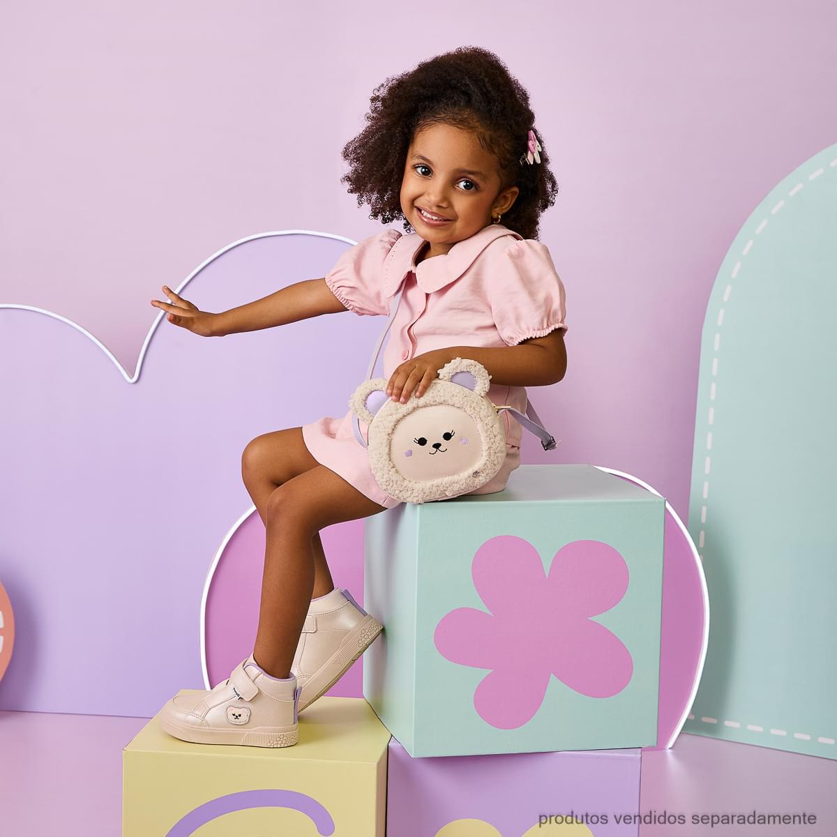 Bolsa Infantil Pampili Ursinha Nude Lilás