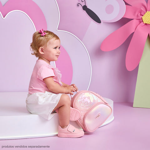 Tênis Infantil Feminino Pampili Yumi Matelassê Rosa Glace
