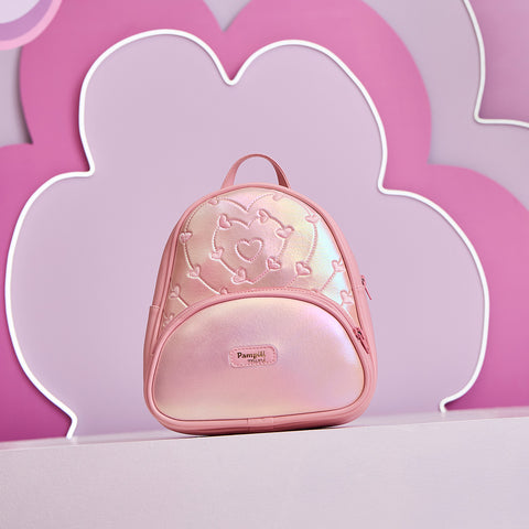 Mochila Infantil Pampili Matelassê Coração Rosa Glace