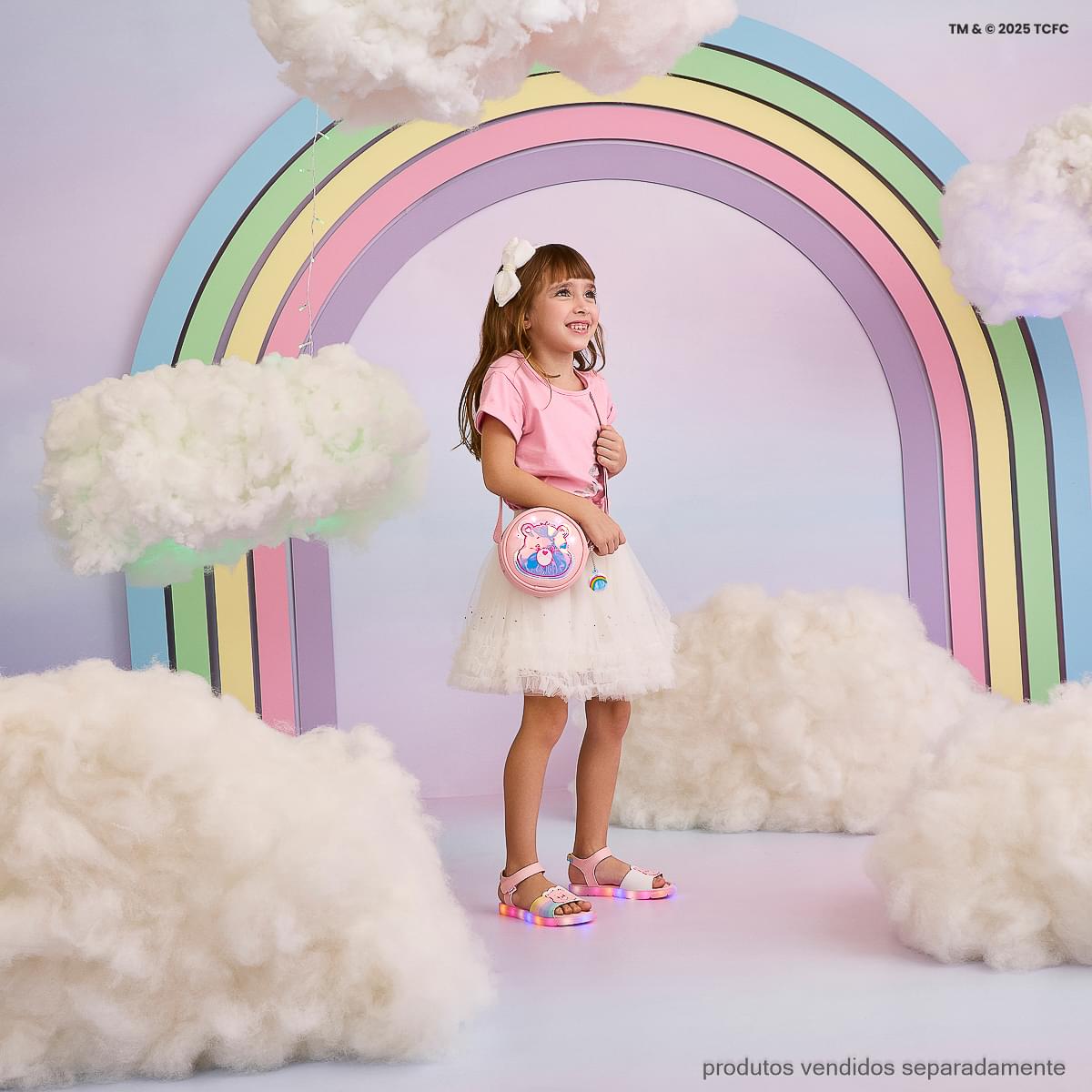 Sandália de Led Infantil Pampili Lulli Ursinhos Carinhosos Rosa