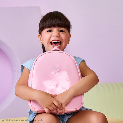 Mochila Infantil Pampili Verniz Rosa Claro