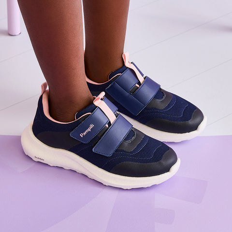 Tênis Infantil Feminino Bubble Escolar Azul Marinho