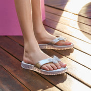 Chinelo Infantil Feminino Pampili Candy Borboleta com Glitter Flocado Prata - Vem com Bolsinha!