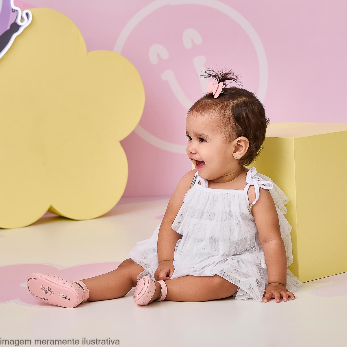 Sapato de Bebê Nina Strass Rosa - Vem Com Mimo Especial!