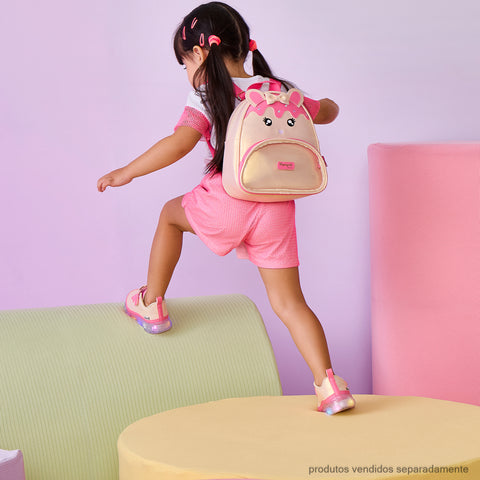 Short Infantil Pampili Telado Rosa Neon