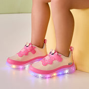 Tênis de Led Infantil Pampili Liz Luz Perolado Nude Rosa