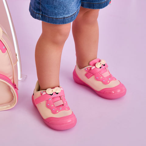 Tênis Infantil Pampili Yuyu Docinho Dourado e Rosa