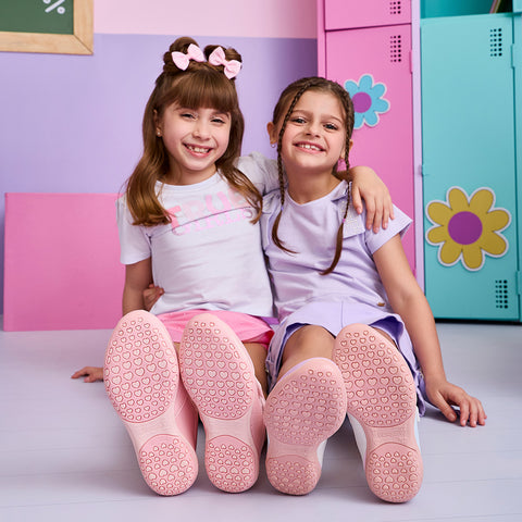 Tênis Infantil Feminino New Honey Escolar com Brilho Rosa