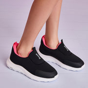 Tênis Calce Fácil Infantil Feminino Bubble Escolar Preto Pink