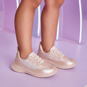 Tênis Infantil Feminino Mini Soft Perolado Nude