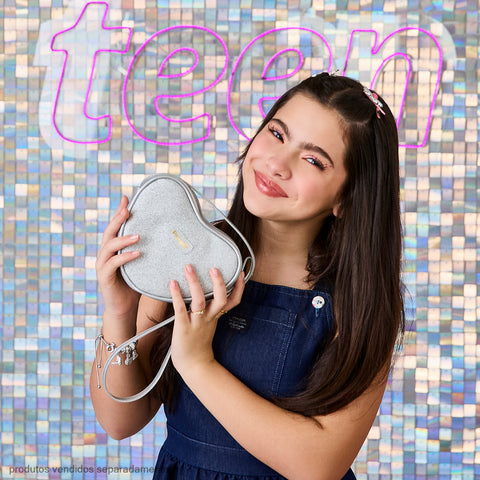 Bolsa Infantil Pampili Coração Prata