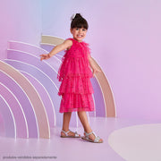 Vestido Infantil Pampili Babados em Tule Pink