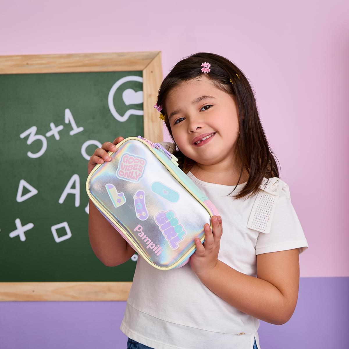 Estojo Box Infantil Pampili Holográfico Candy Colors