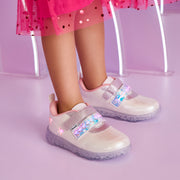 Tênis de Led Infantil Feminino Liz Luz Fita Holográfica Branco