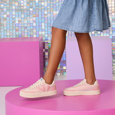 Tênis Infantil Feminino XT25 Fios de Brilho Rosa