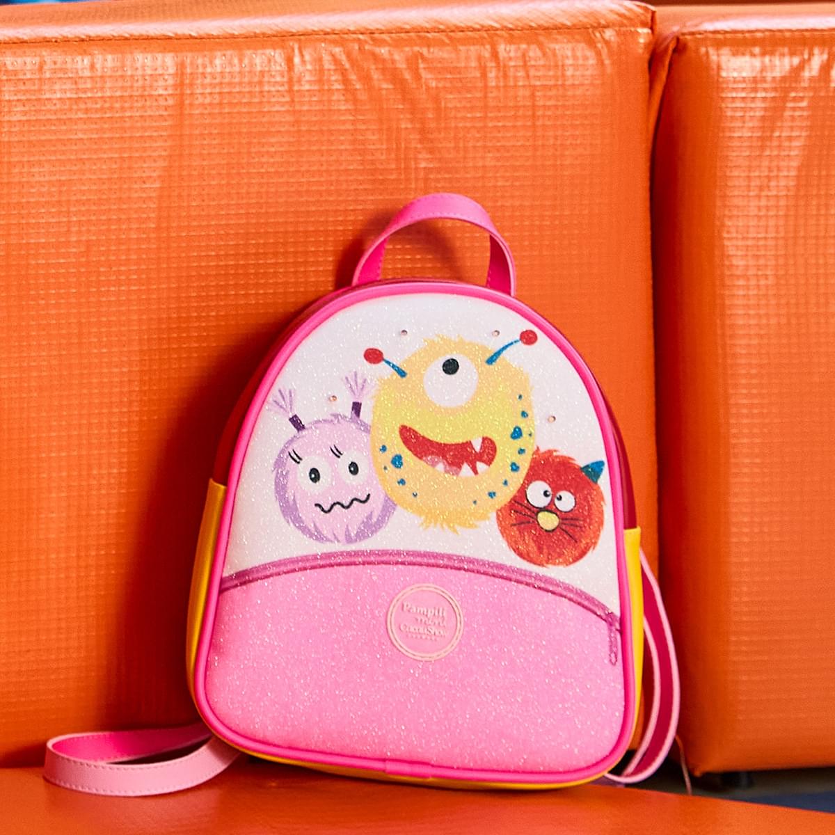 Mochila Infantil Pampili Chocomonstros Cacau Show Branca e Colorida