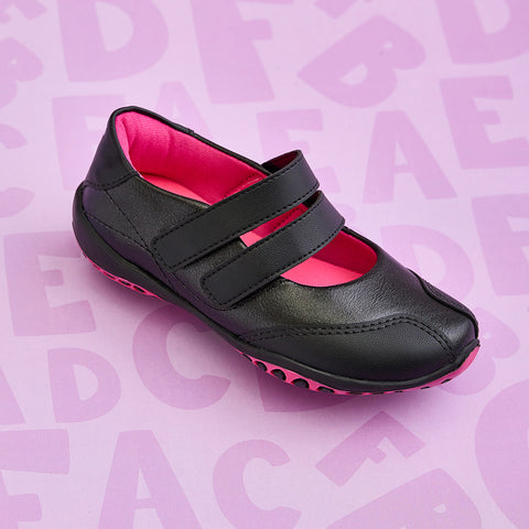 Tênis Infantil Feminino New Honey Escolar Preto Pink