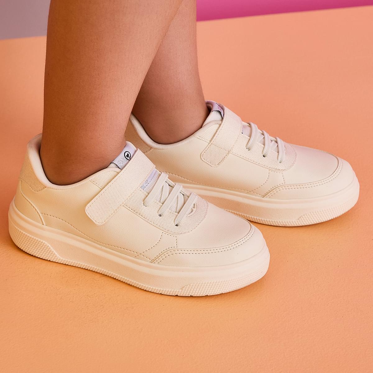Tênis Infantil Feminino XP24 Recortes com Textura Off White