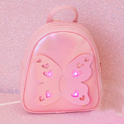 Mochila de Led Infantil Pampili Borboleta Rosa - frente da bolsa de led