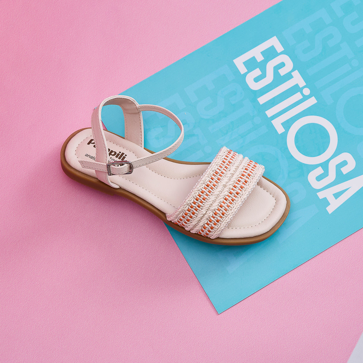 Sandália Infantil Feminina Pampili Vick Trama Off White