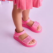 Sandália Papete Infantil Pampili Petit Borboletas em Strass Pink