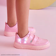 Tênis de Led Infantil Pampili XP24 em Verniz Borboleta Rosa