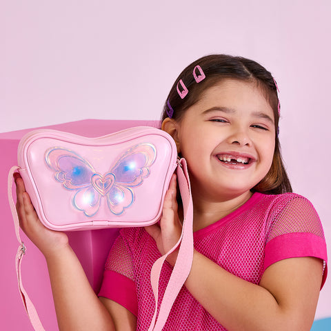 Bolsa de Led Infantil Pampili Borboleta Rosa