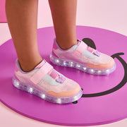 Tênis de Led Infantil Pampili Sneaker Luz com Brilho Holográfico Colorido