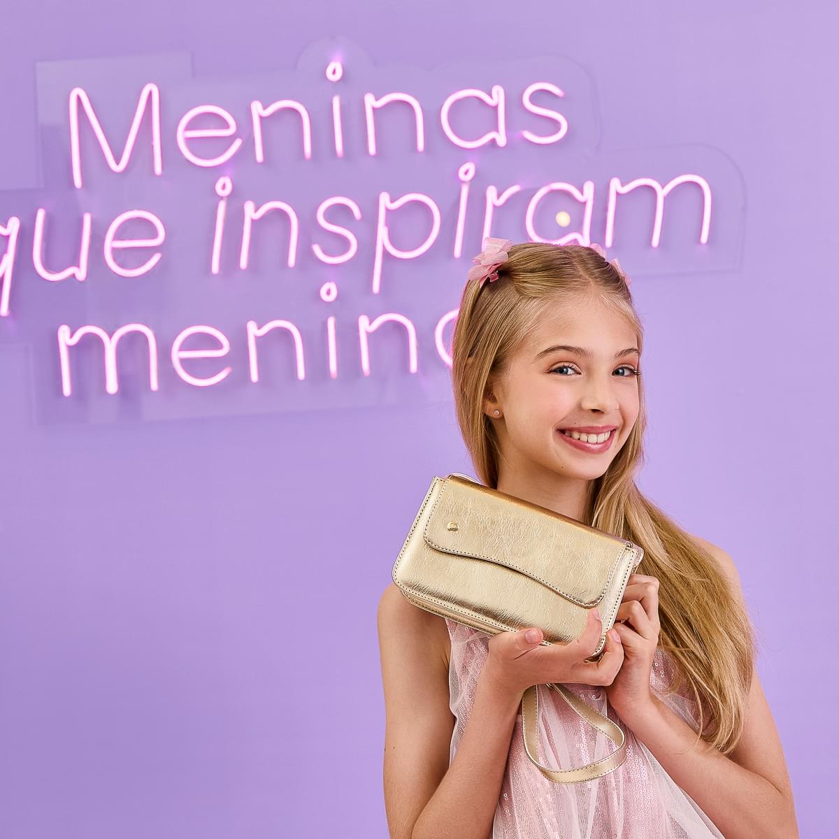 Bolsa Infantil Pampili Tiracolo Dourada