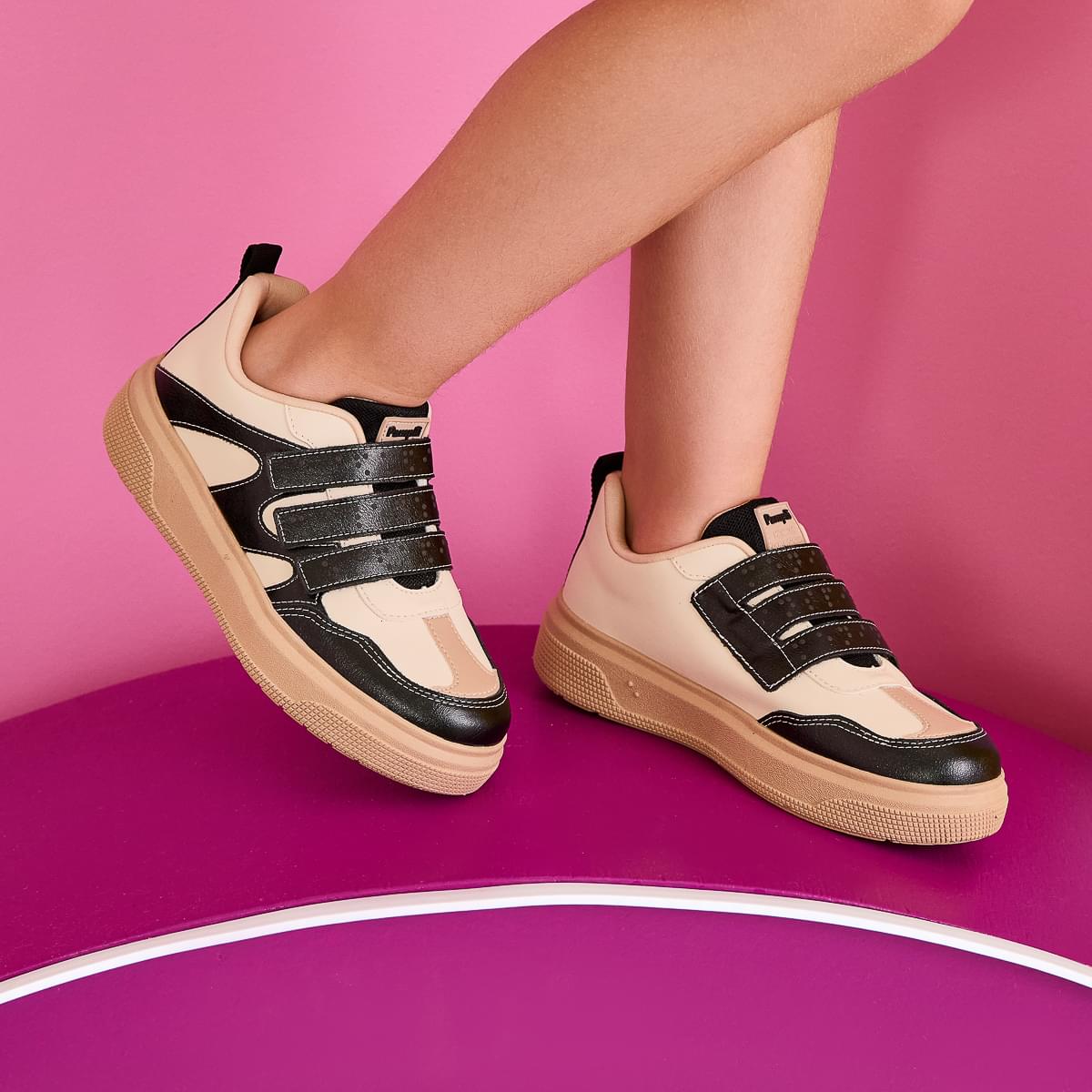 Tênis Infantil Feminino Pampili Braile Preto Nude