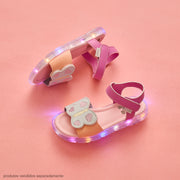 Sandália de Led Infantil Pampili Lulli Borboleta Candy Colors